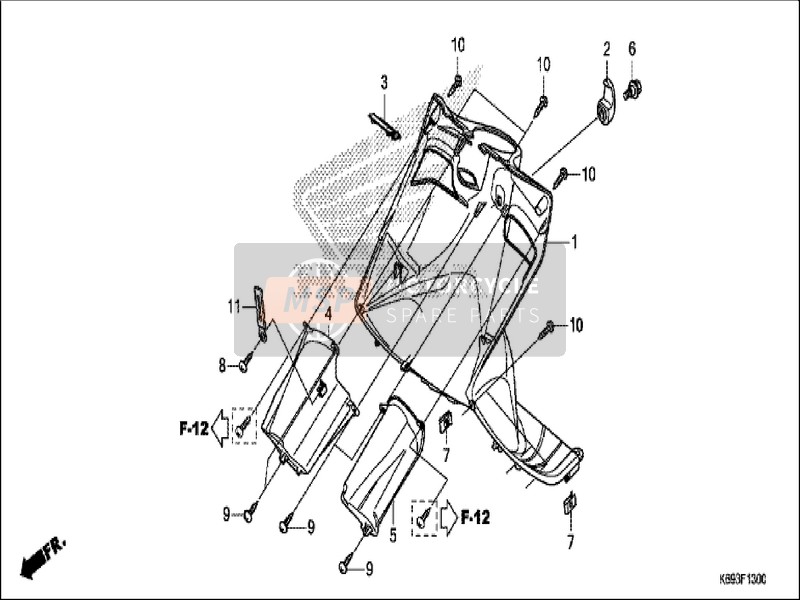 90677GFM970, Nut, Clip, 5mm, Honda, 2